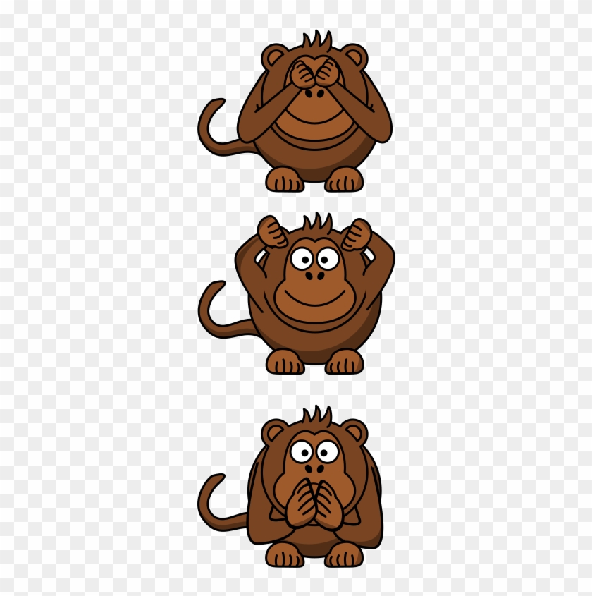 Image Black And White Download Hear Speak Monkey Medium - Good Luck For Presentation Clipart #223462