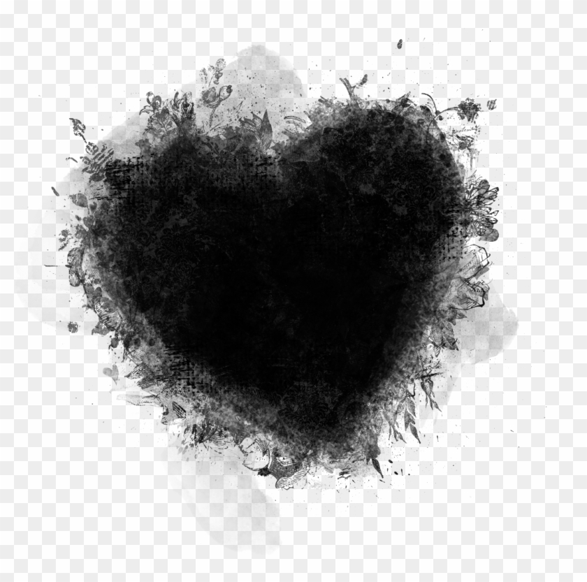 Black Heart Blackheart Shadow Design Flowers Dark Evil Clipart #223807