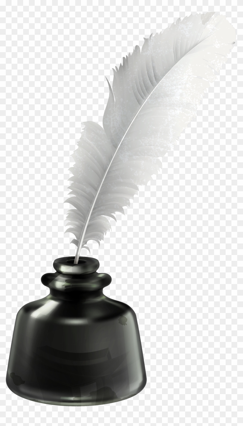 Quill And Ink Pot Transparent Png Vector Clipart - Quill And Ink Png #224187