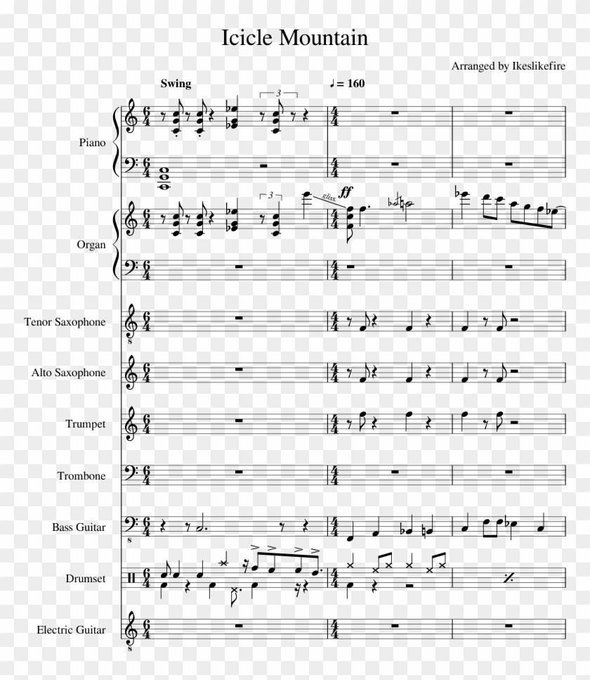 Icicle Mountain Sheet Music For Piano, Organ, Tenor - Sheet Music Clipart
