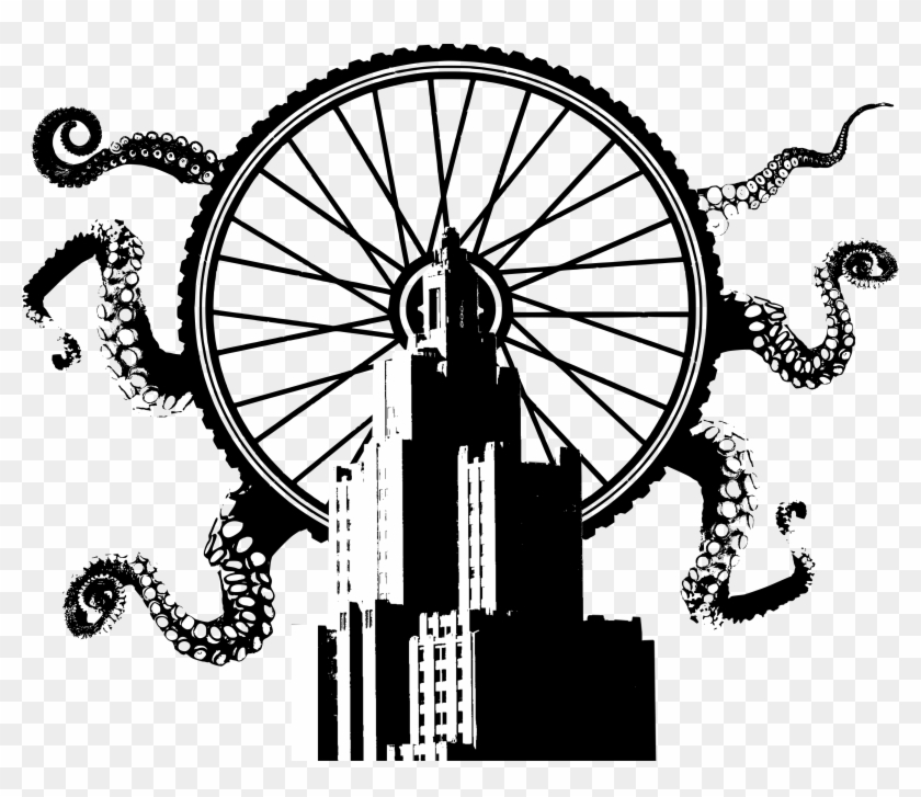 Tour De Tentacle - Bicycle Wheel Vector Free Clipart