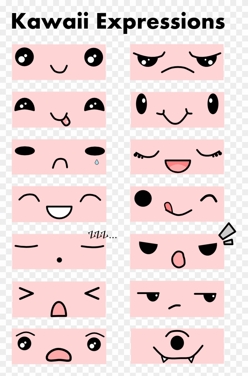 Polymer Clay Kawaii Face Ideas - Kawaii Expression Clipart