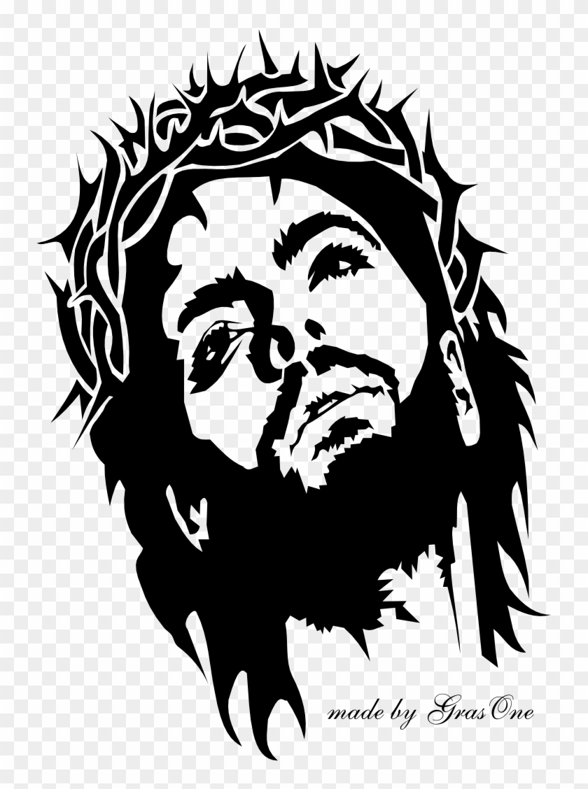 Jesus Silhouette - Jesus Christ Face Black And White Clipart