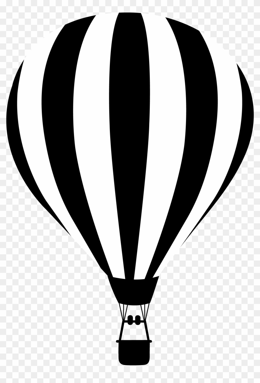 4114 X 5559 22 - Globo Aerostatico Blanco Y Negro Clipart