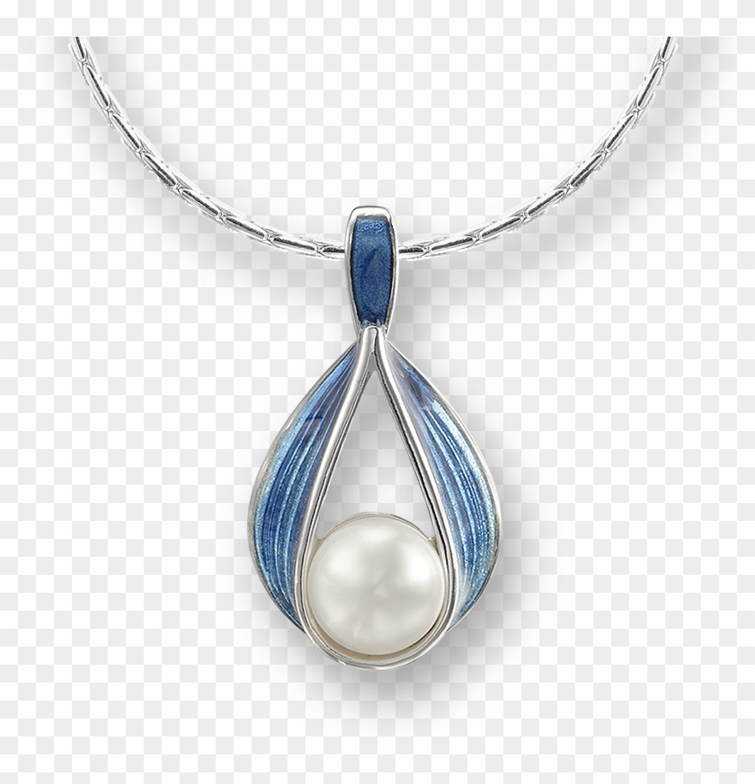 Nicole Barr Designs Sterling Silver Ribbon Necklace-blue - Locket Clipart #225719