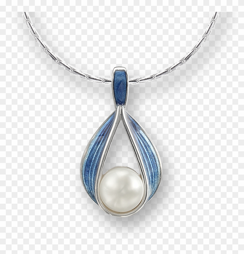 Nicole Barr Designs Sterling Silver Ribbon Necklace-blue - Locket Clipart