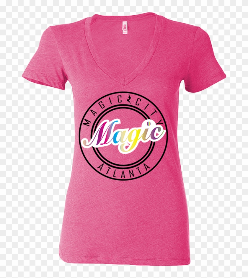 Magic Circle V Neck Berry - Valentines Day Design Shirts Clipart