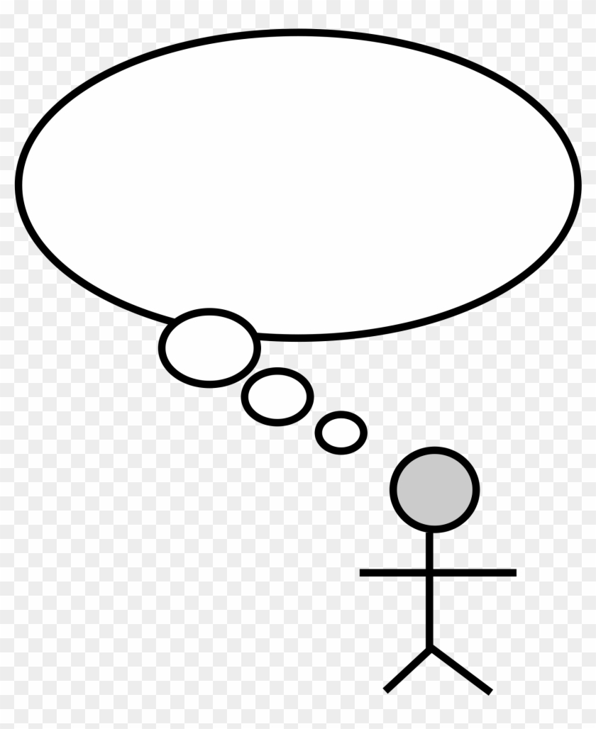 Open - Stick Man Thought Bubble Clipart