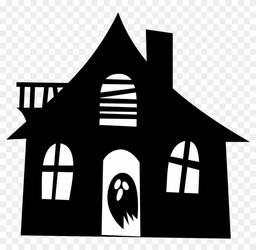 Haunted House Silhouette Picture Transparent Stock - Haunted Clipart - Png Download