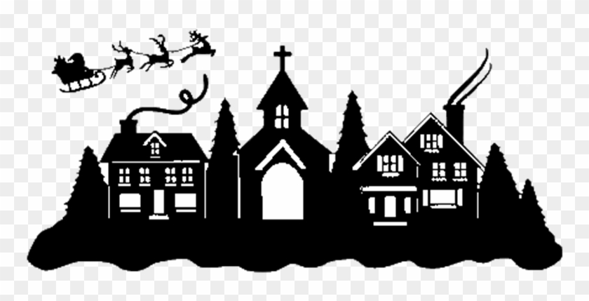 Hanover And District Hospital, Ontario Canada Graphic - Christmas Town Silhouette Clipart #227387