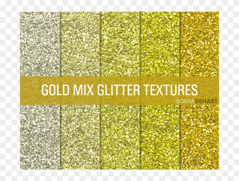 Glitter Textures Digital Paper Pack Gold Mix - Glitter Clipart