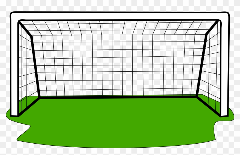 Goal With Grass Clip Library Stock - Soccer Goal Net Clipart - Png Download