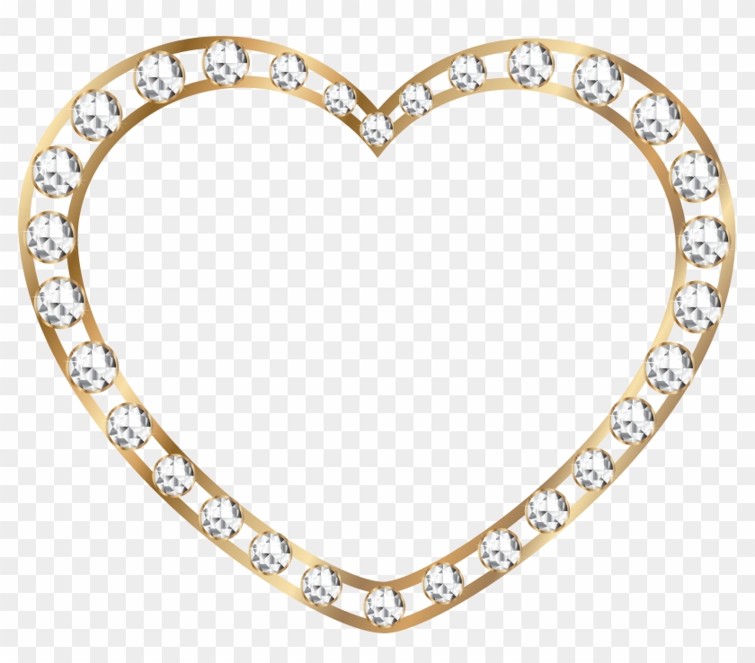 Gold Heart With Diamonds Transparent Png Image Clipart