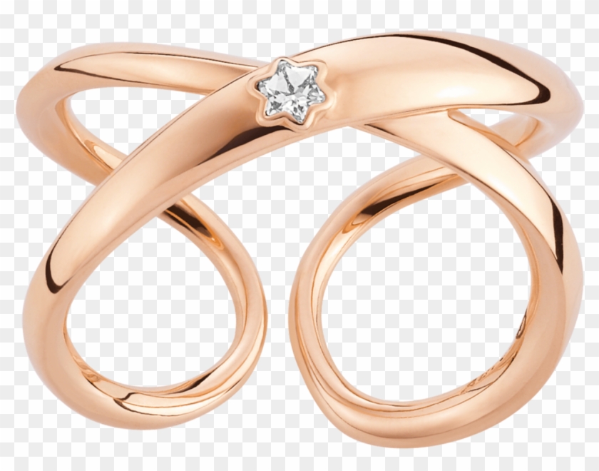 Twisted Shape In Warm Rose Gold And Diamond Sparkles - Jewellery Clipart