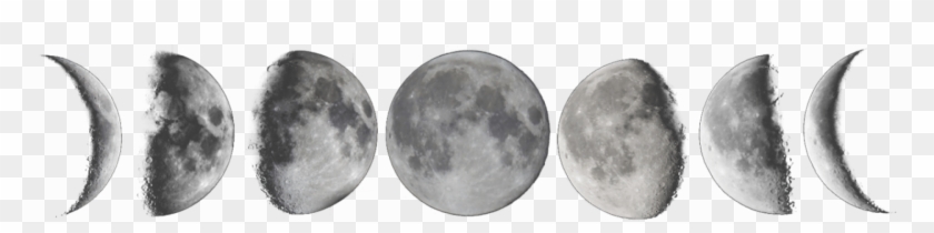 Cropped Moon Phases Tumblr Transparent1 - Black And White Moon Phases Clipart