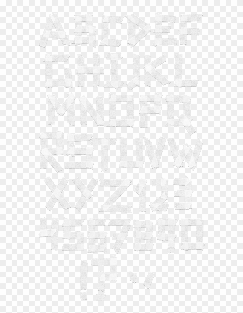 Tape White Font - Monochrome Clipart