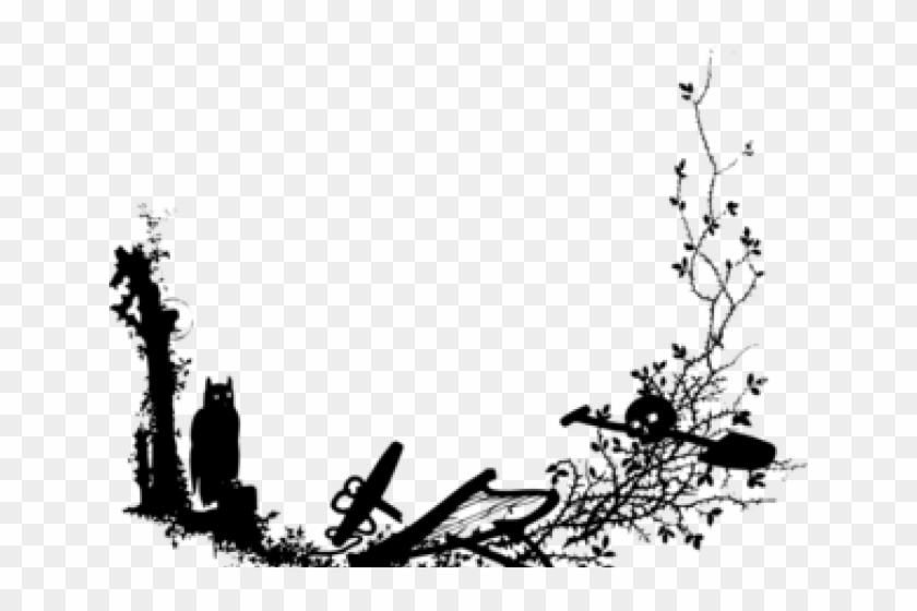 Spooky Clipart Banner - Vector Frame Skull Png Transparent Png