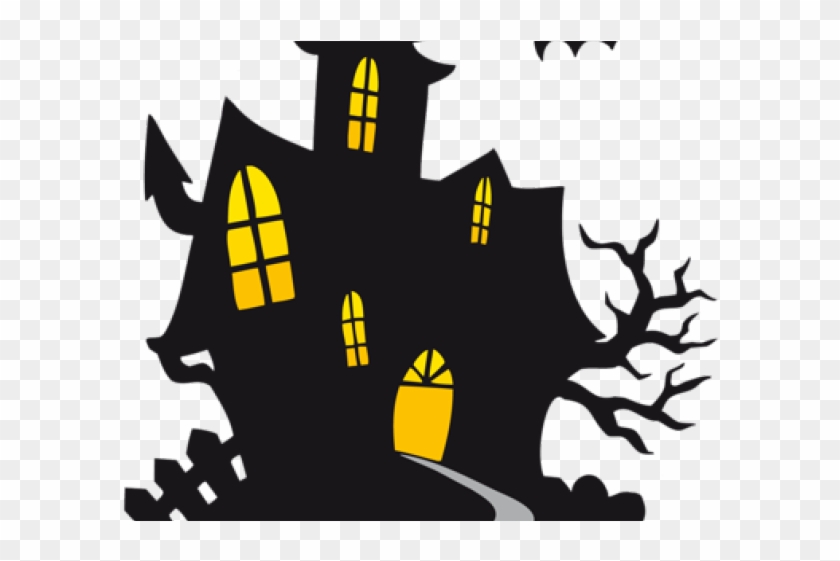 Spooky Clipart Dracula Castle - Halloween Haunted House Clipart - Png Download