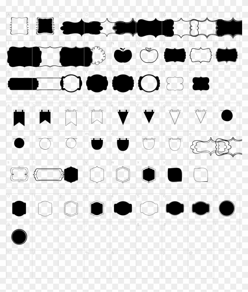 Font Characters - Kg Flavor And Frames 4 Map Clipart