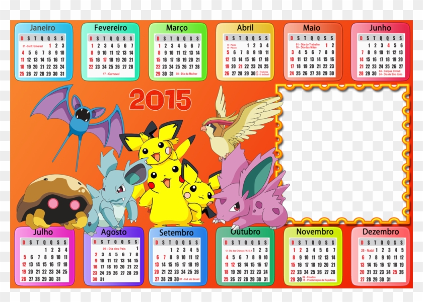 Moldura Pokemon - Calendario Pokemon 2018 Para Imprimir Clipart #2201144
