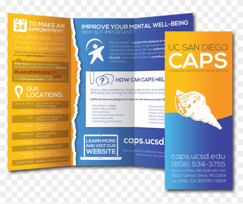 Brochure For Uc San Diego's Counseling And Psychological - Ucsd Caps Clipart #2202036