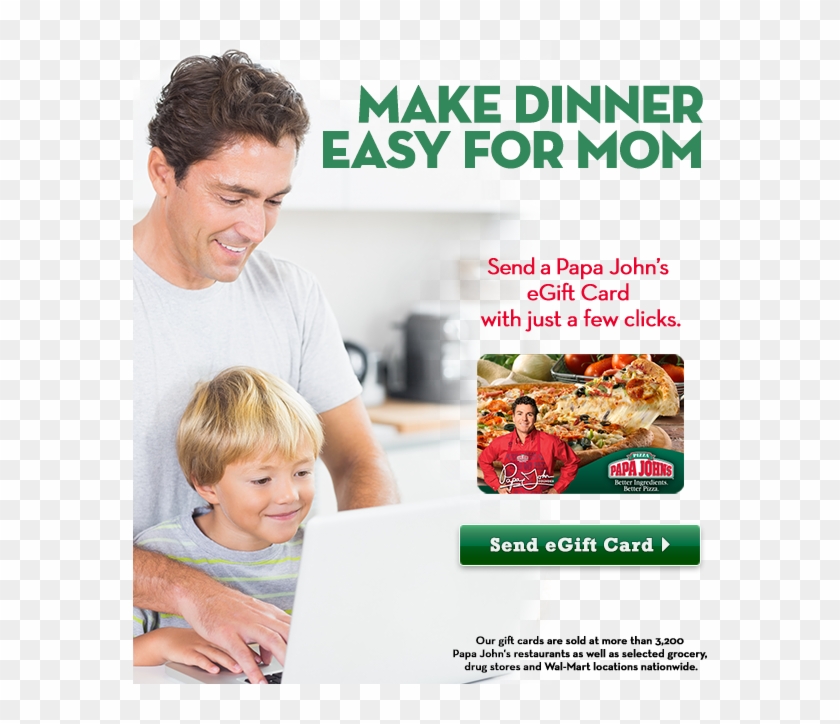 This Transparent Png Of A Dude And His Boy Ordering - Flyer Clipart