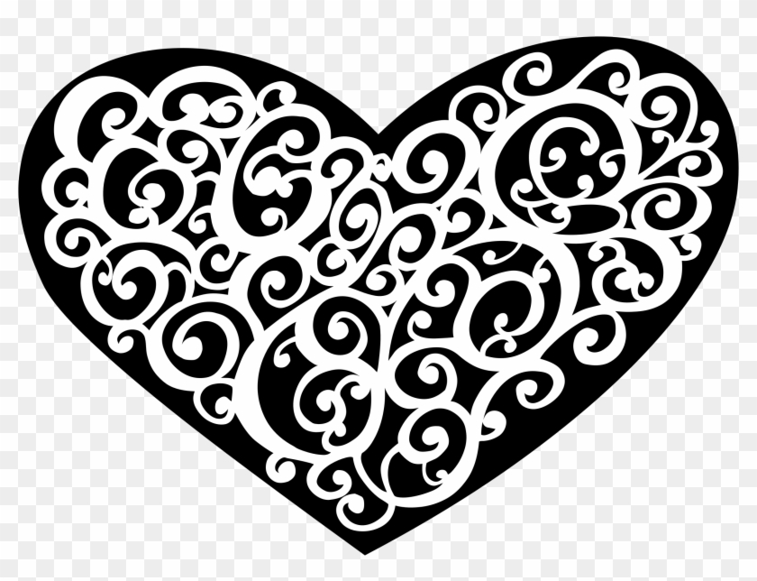 Heart Line Drawing Clip Art At Getdrawings - Vector Love Hitam Putih - Png Download