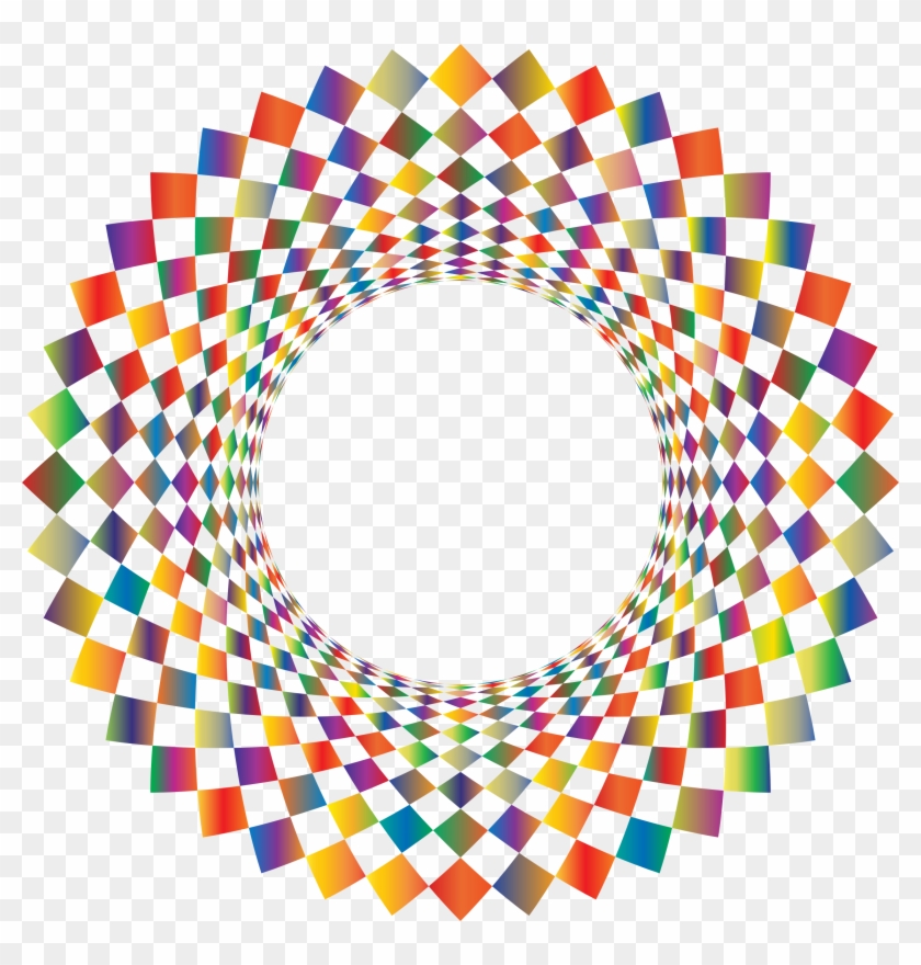 This Free Icons Png Design Of Prismatic Checkered Frame - Frame Circle Checkered Png Clipart