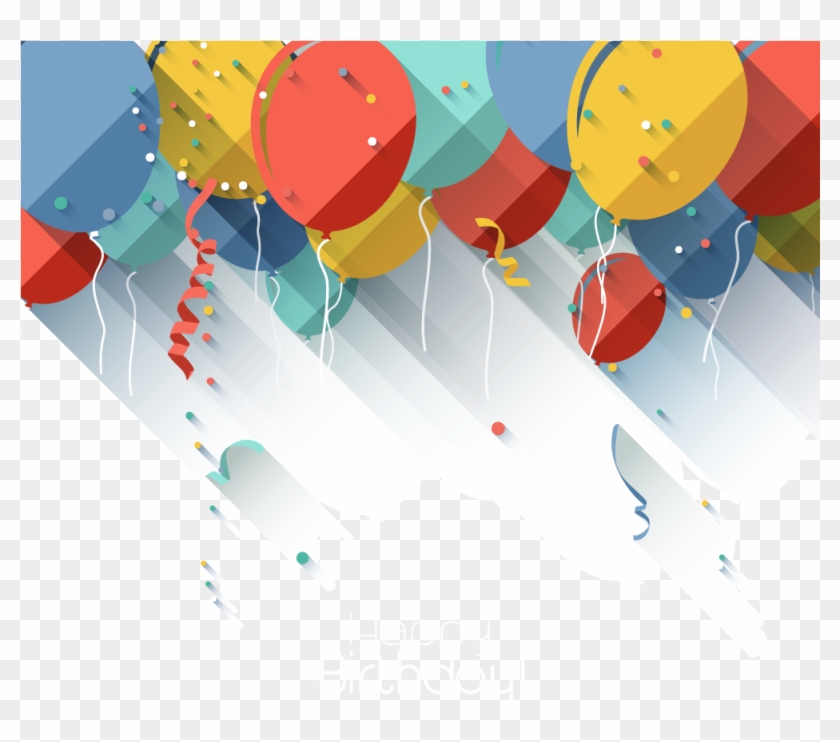 Jpg Black And White Download Baloon Vector Balloon - Birthday Card Flat Design Clipart