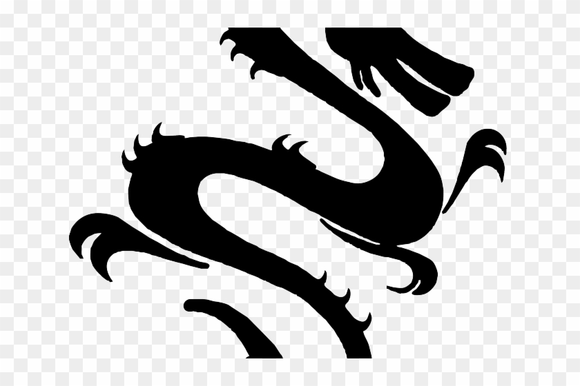 China Flag Clipart Outline - Black Chinese Dragon Clipart - Png Download