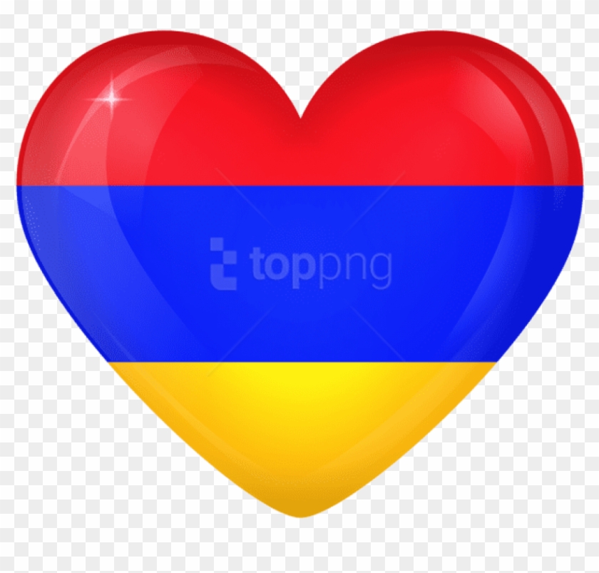 Free Png Download Armenia Large Heart Flag Clipart - Armenian Flag Heart Png Transparent Png #2207348