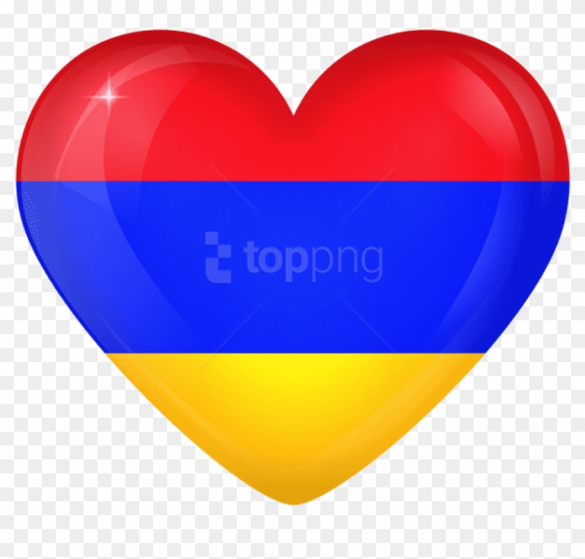 Free Png Download Armenia Large Heart Flag Clipart - Armenian Flag Heart Png Transparent Png