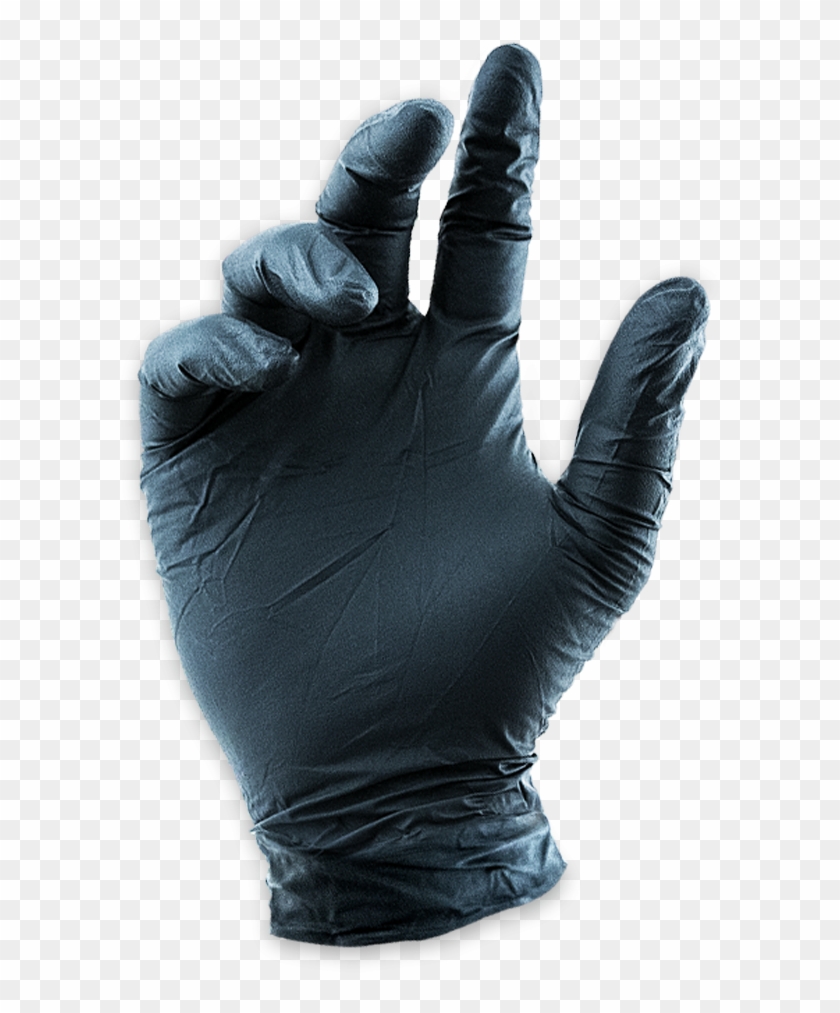 Black Lifeguard Nitrile Food Gloves - Black Nitrile Gloves Png Clipart