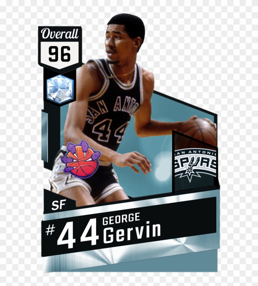 '80 George Gervin Myteam Diamond Card Pro Basketball, - Nba Card Kevin Durant Clipart #2207861