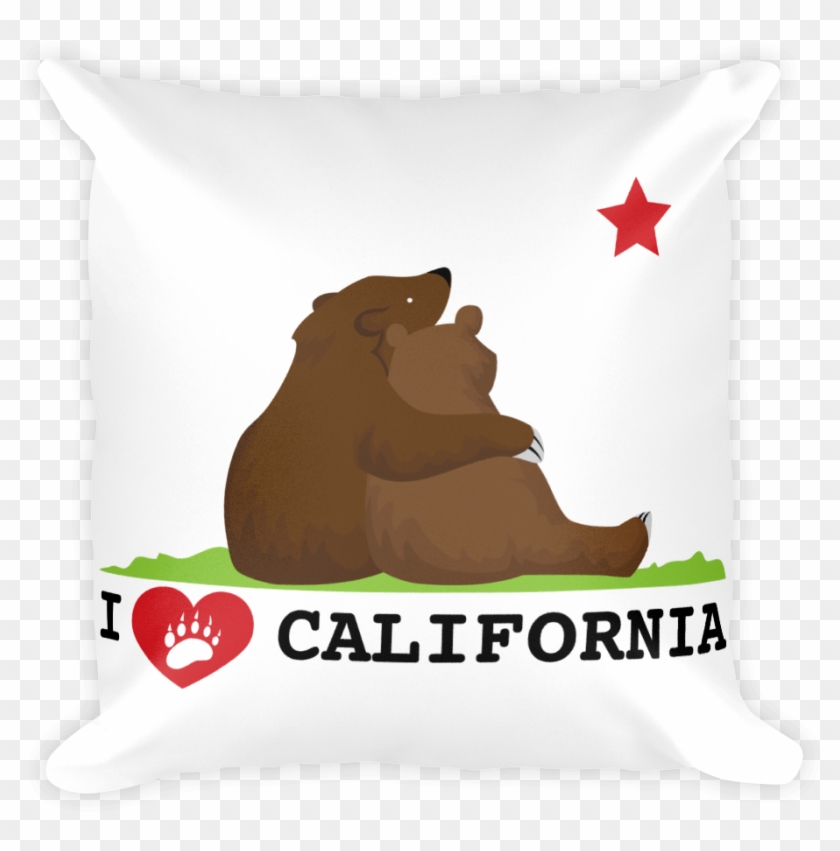 Decorative Throw Pillow / California Love Bear State - Grizzly Bear Clipart