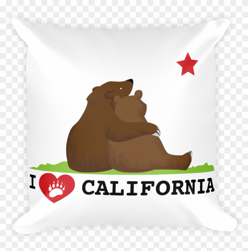 Decorative Throw Pillow / California Love Bear State - Grizzly Bear Clipart #2208661
