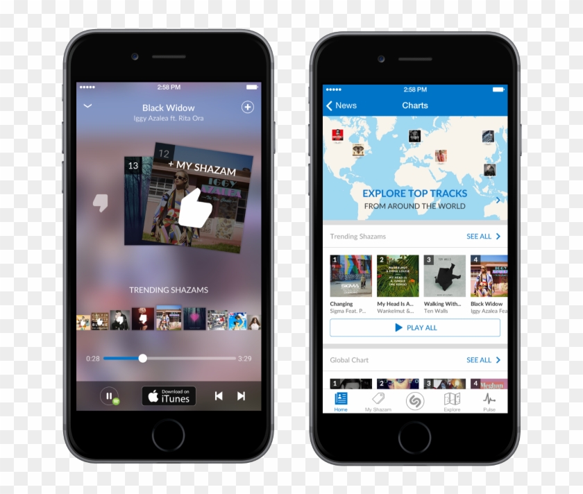 Shazam Mobile Update Adds In-app Music Player, Deeper - Iphone Clipart #2209170