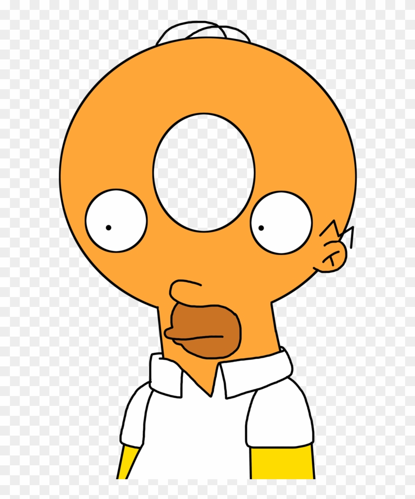 Jpg Transparent Library Homer With Donut Head By Marcospower - Simpsons Donut Head Clipart #2209246