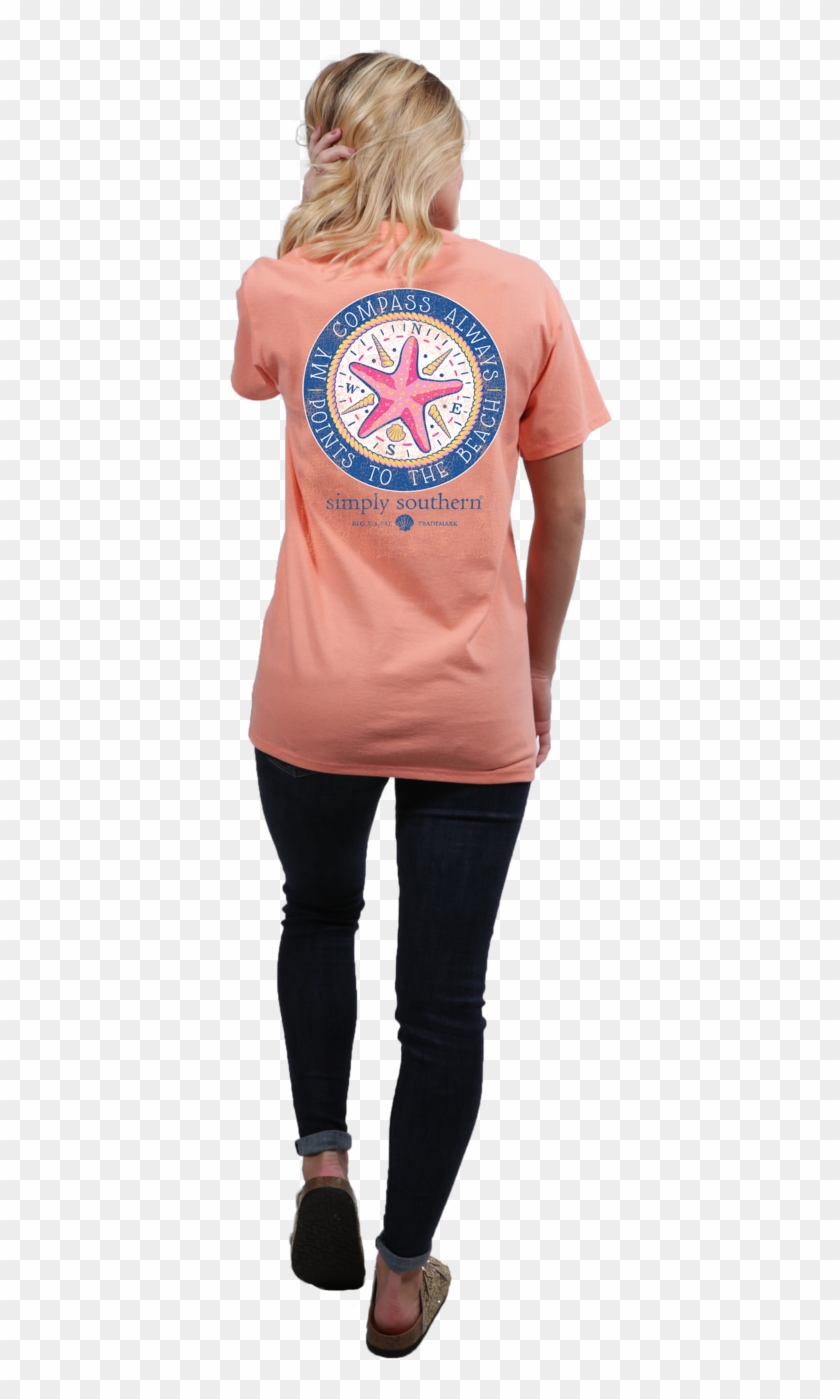 Simply Southern® My Compass Always Points To The Beach - Shirt Clipart #2209352
