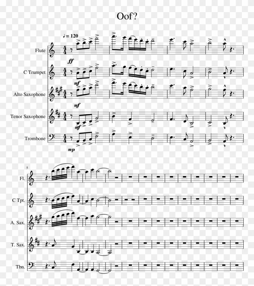 Oof Isle Of Flightless Birds Drum Sheet Music Clipart 2211376 Pikpng - roblox theme song flute part sheet music for flute