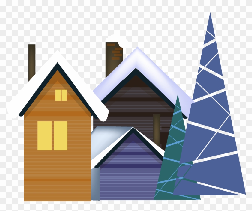 Vector Snow Snowing Reflection Png And Image - House Clipart #2212269