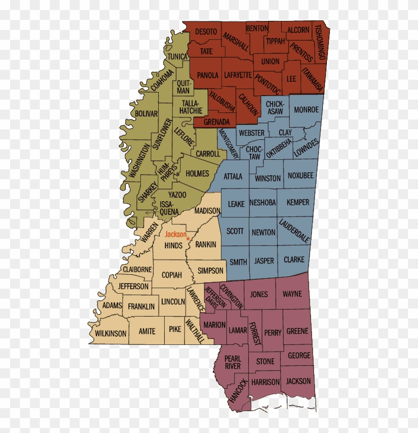 To View Upcoming Events, Please Select A County Or - Map Of Mississippi Counties Clipart #2212940