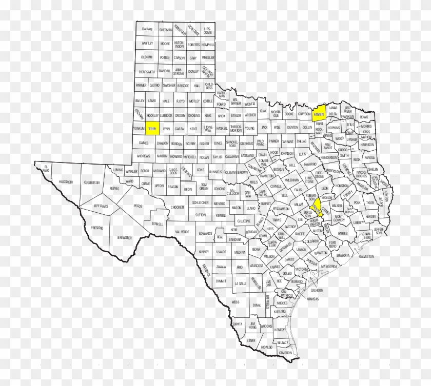 Texas Barn Quilt Trail Map - Texas Counties Printable Map Clipart