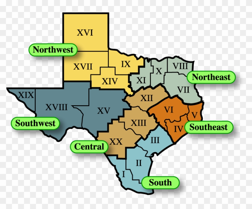 Tctm Regions - Texas Regions North West Clipart