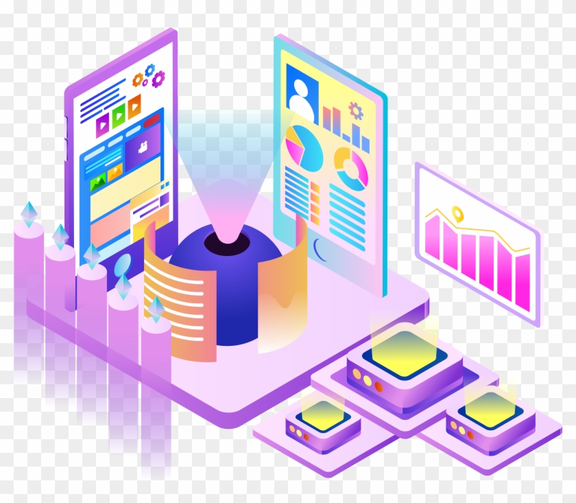 5d Office Business Big Data Png And Vector Image Clipart