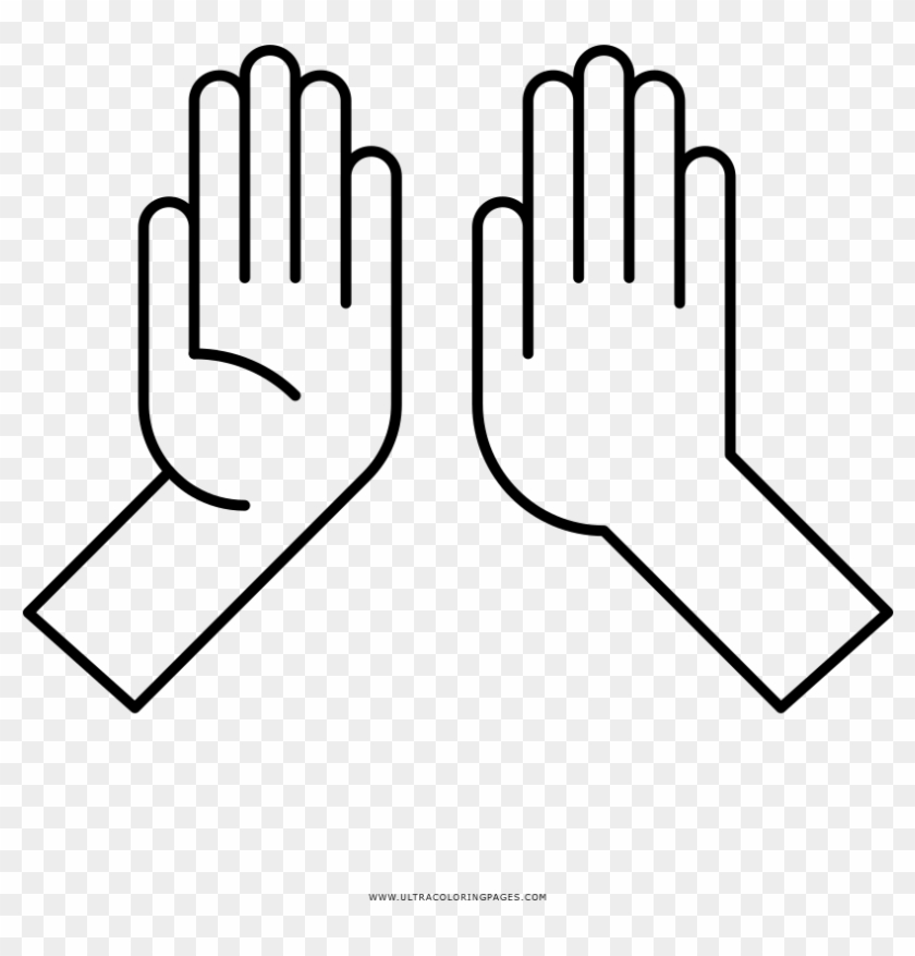 High Five Coloring Page - Circle Clipart