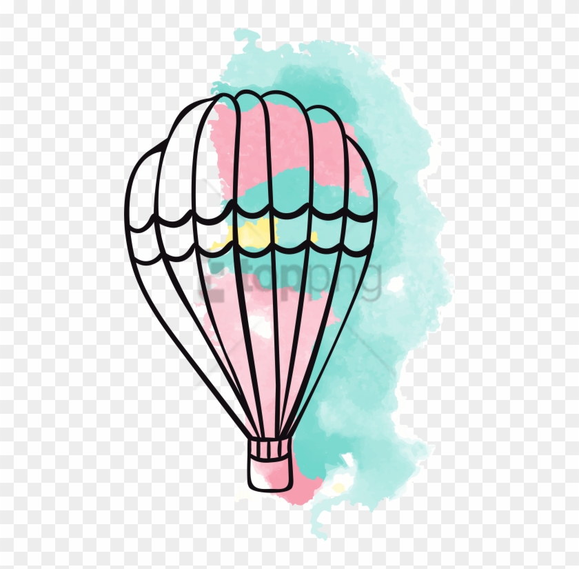 Free Png Download Hot Air Balloon Watercolor Painting - Globos Flotantes Dibujo Clipart #2214039