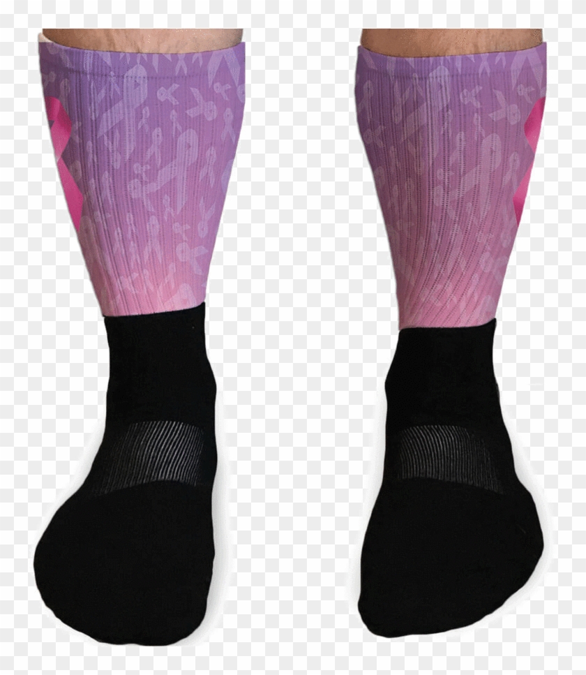 Breast Cancer Support Athletic Or Compression Socks - Hockey Sock Clipart #2215409