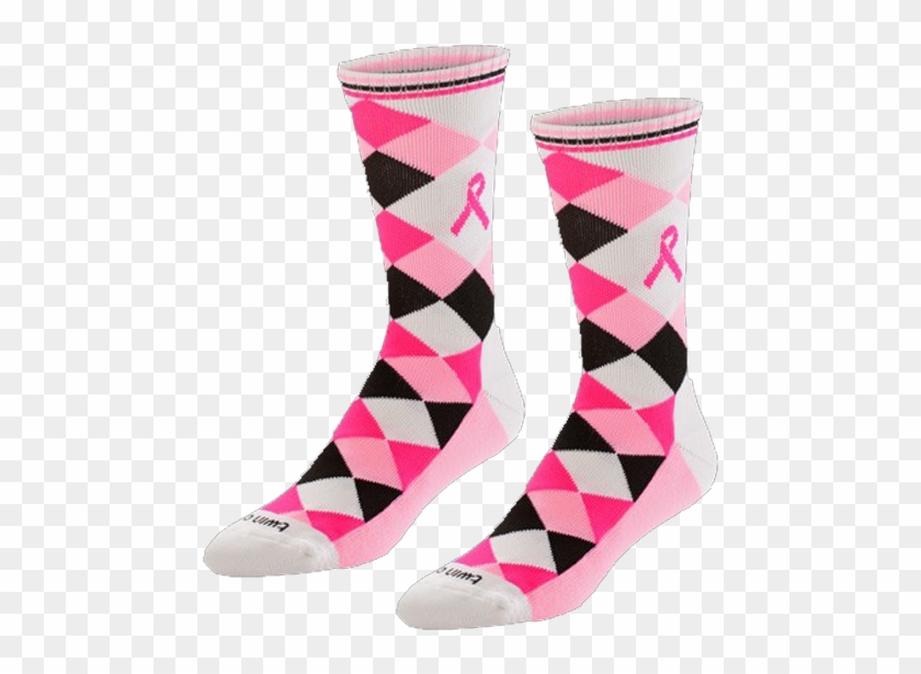 Lacrosse Grunge Crew Socks Breast Cancer Awareness - Sock Clipart