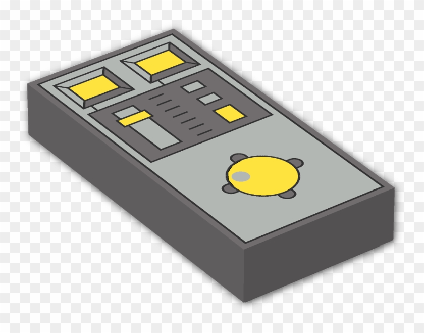 Tile 1 X 2 With Yellow Buttons And Knob Controls Pattern - Smiley Clipart